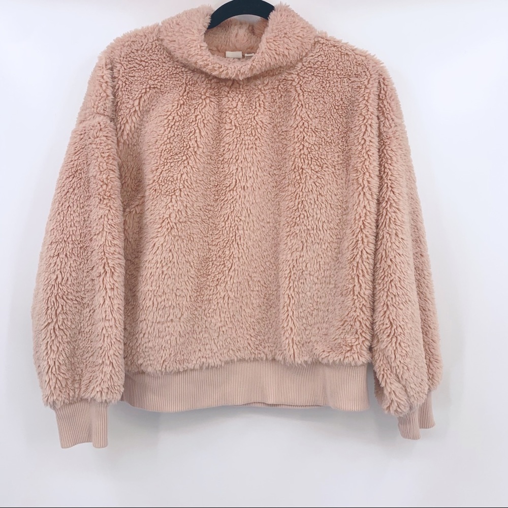 Gap Teddy Cowl Neck Sherpa Cozy Pullover Sweater - Picture 5 of 6